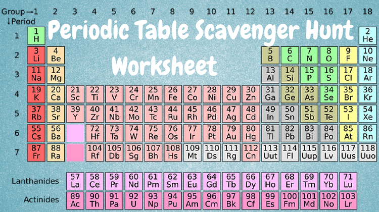 Free Periodic Table Scavenger Hunt Worksheet To Download And Print