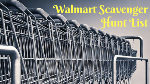 Walmart Scavenger Hunt List