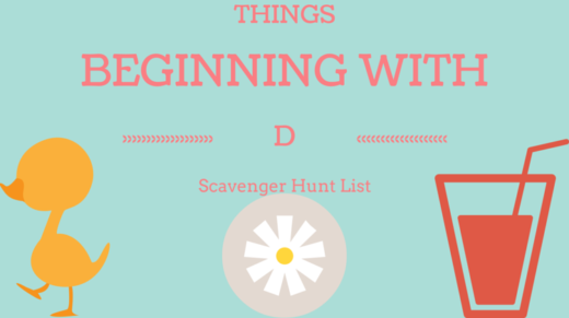 Things Beginning With D Scavenger Hunt List