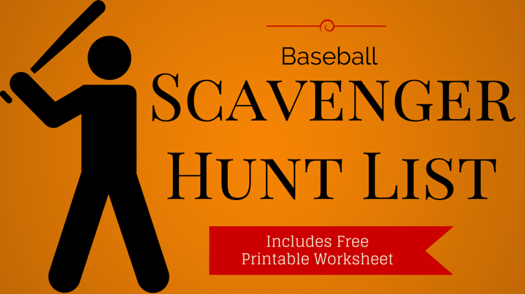Baseball Scavenger Hunt List